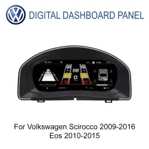 Volkswagen Scirocco 2009-2016 och Eos 2010-2015 10,25 tums digitalt instrumentkluster - vy framifrån
