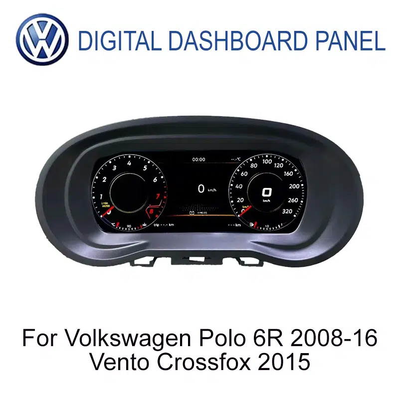 Prelingcar 9 tums LCD digital instrumentpanel framifrån för VW Polo 6R 2008-2016, Vento och CrossFox 2015 Prelingcar 9 tums LCD digital instrumentpanel framifrån för VW Polo 6R 2008-2016, Vento och CrossFox 2015