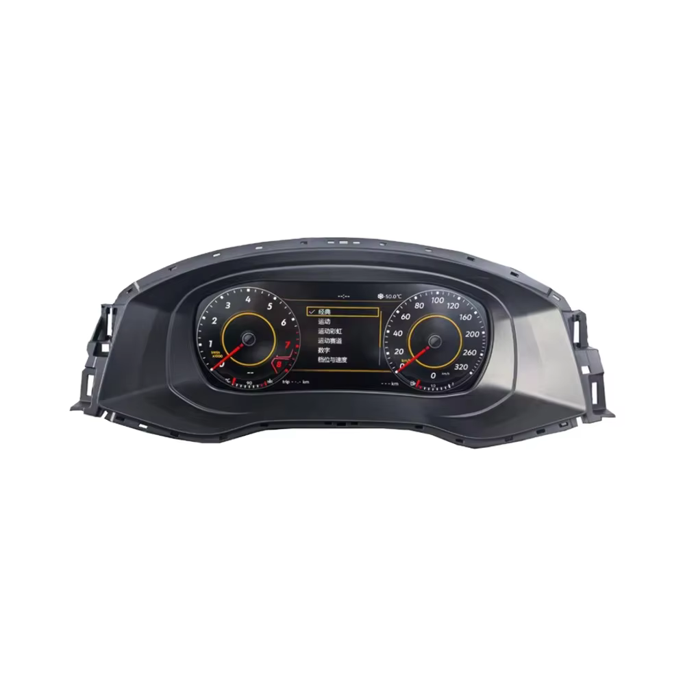 Volkswagen Passat Digital Instrument Cluster Front Front view of Volkswagen Passat Digital Instrument Cluster 2016 2017 showing 12.3 inch IPS LCD panel