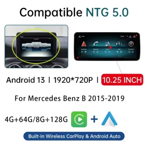 Mercedes B-klass Android-huvudenhet 2012–2018, uppgradering 4 Mercedes B-klass Android-huvudenhet 2012-2018 | CarPlay DSP