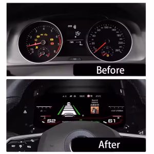 VW Golf Mk7 digital instrumentpanel: Linux-eftermontering för Passat B8 och Arteon 5 Volkswagens digitala instrumentpanel för Golf 7, Passat B8 och CC med en 12,3-tums IPS-LCD-skärm