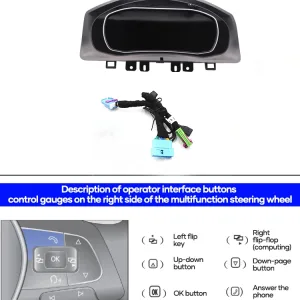 Volkswagen VW Tiguan Digital Cluster 2009-2017 for Mk1 Type 5N LCD Dash 5 Volkswagen Tiguan digitalt instrumentkluster 2009–2017 12.3 inch bakre kontakter och kabelportar
