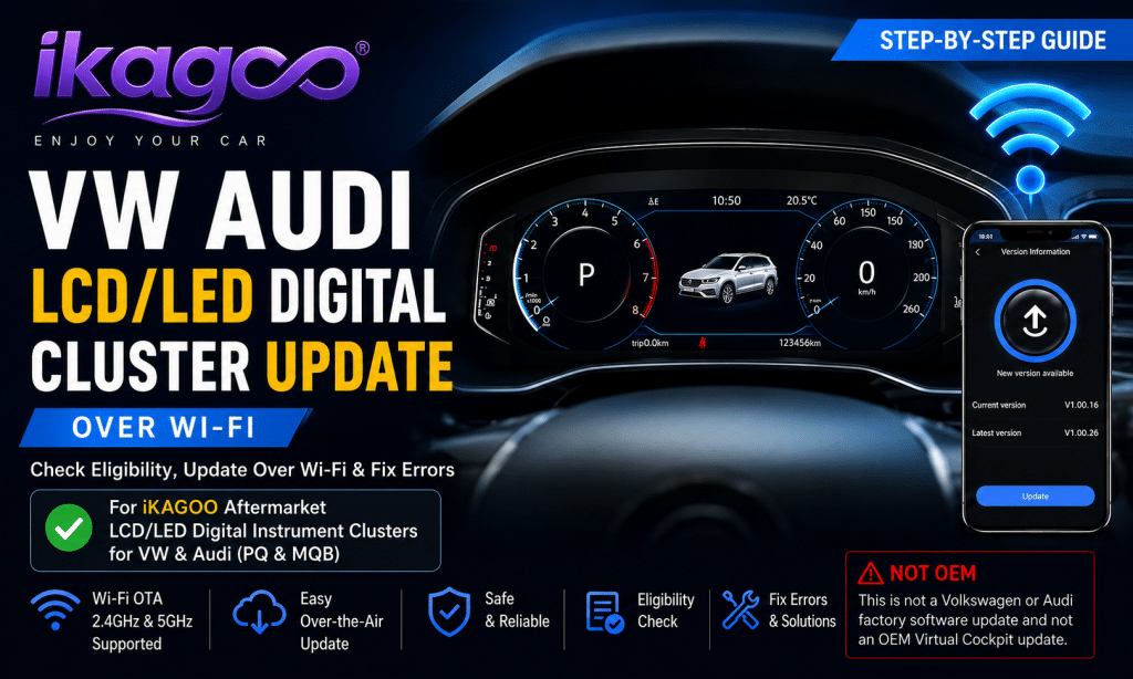 Uppdatering av VW:s och Audis digitala LCD-/LED-instrumentpanel