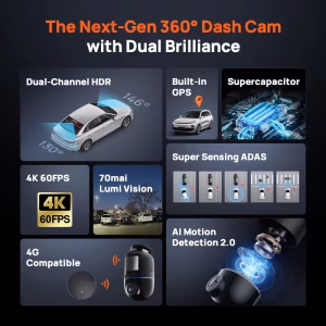 70mai Omni X800 Dash Cam 4K 360° Rotating (Dual-Channel, 4G, HDR) 3 S6bb91ad4b1c84910994802107c776eb8G