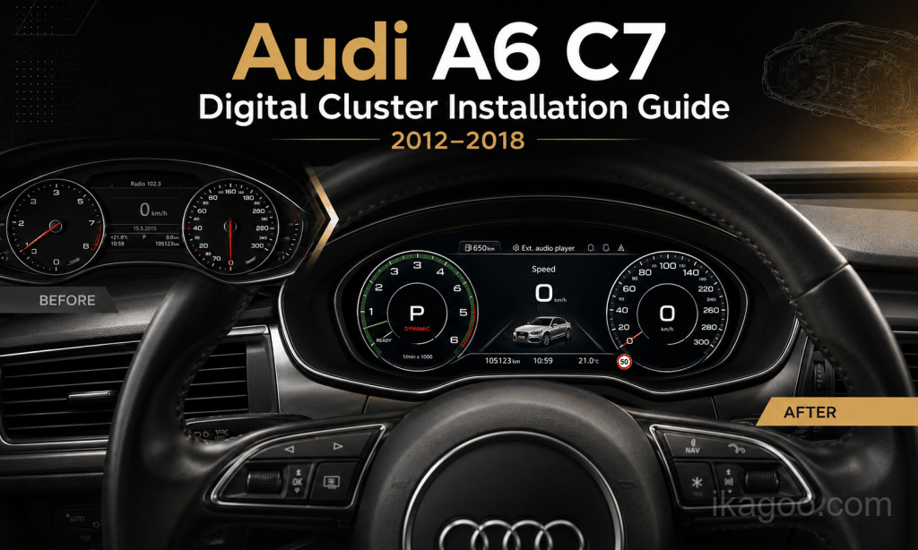 Så här installerar du en digital instrumentpanel för Audi A6 C7 (2012-2018)