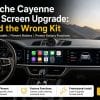 Porsche Cayenne 2018–2023: uppgradering till dubbla skärmar, installerad i kupén