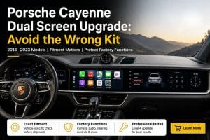Porsche Cayenne 2018–2023: uppgradering till dubbla skärmar, installerad i kupén