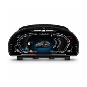 BMW X5 E70 digitalt kluster med hastighetsmätare och mätardisplay på 12.3-tums skärm