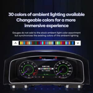 VW Golf Mk7 virtual cockpit with 30 colors ambient lighting