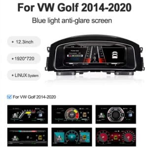 VW Golf Mk7 virtual cockpit specifications for VW Golf 2014-2020 with 12.3inch 1920x720 Linux system