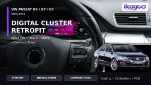 VW Passat B6, B7 och CC: eftermontering av digital instrumentpanel – montering och vanliga åtgärder
