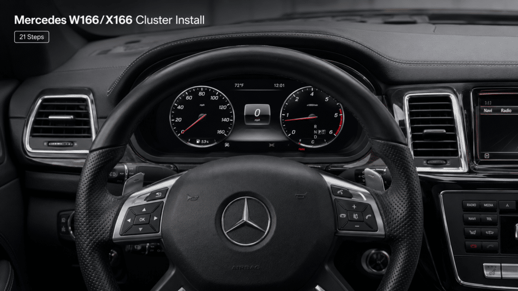 Installation av digitalt instrumentkluster för Mercedes W166 X166 | 2012–2019