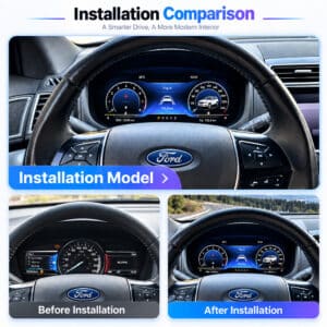 Ford Explorer 2011-2019 digital instrument cluster före efter