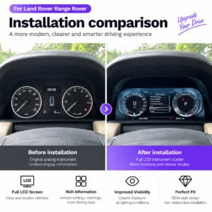 Land Rover Discovery 4 digitalt kombiinstrument installerat resultat