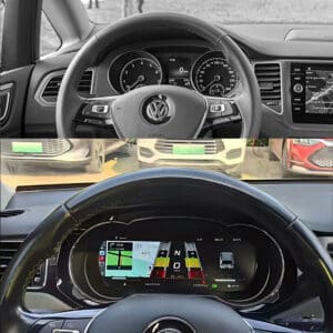 vw golf sportsvan digitalt instrumentkluster före efter uppgradering