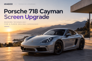 Porsche 718 Cayman Screen Upgrade with dual 12.3-inch display and Wireless CarPlay